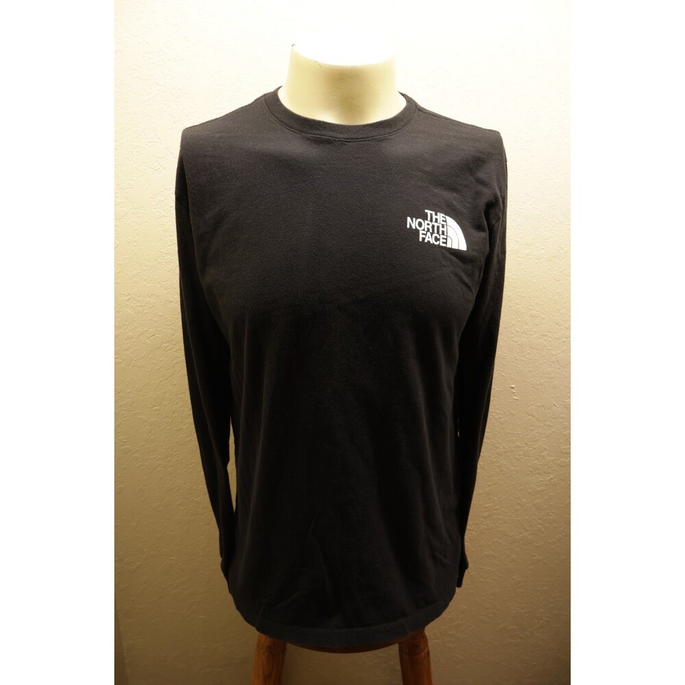 The North Face Shirt Mens M Black Box NSE Logo Long Sleeve Graphic Tee Outdoor